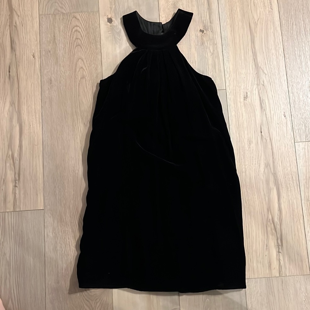INC black velvet empress neck dress